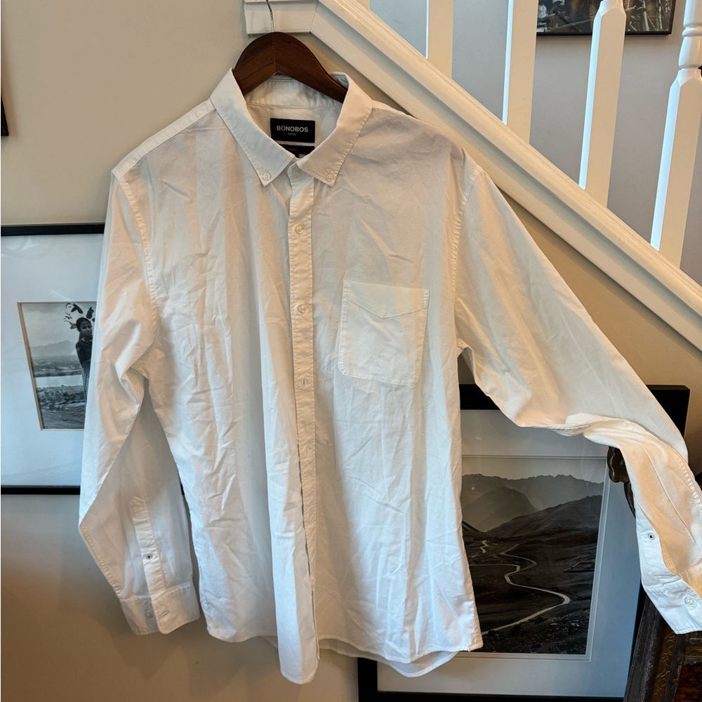 Bonobos Stretch Slim Fit Men's White Shirt size XL